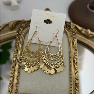 Natasha Gold Filigree Statement Earrings – Boho Chic Vibes!